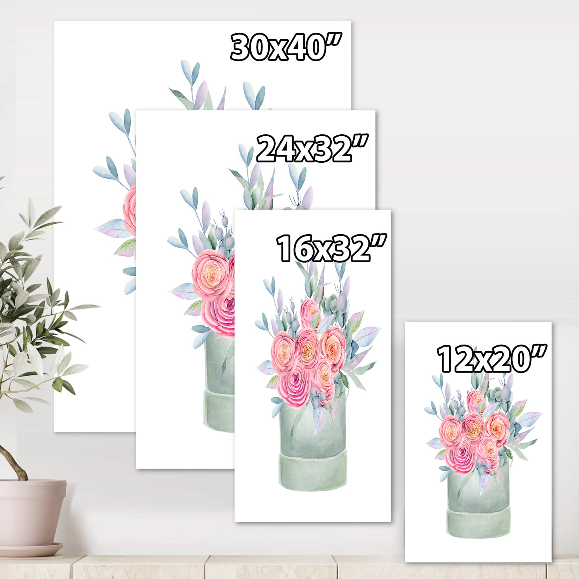 Designart - Gift Box With Pink Roses